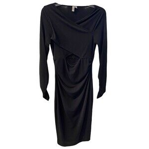 ASOS Dress Womens sz 8 Cut Out Middle Bodycon Ruched Sexy Whimsigoth Stretch Y2k